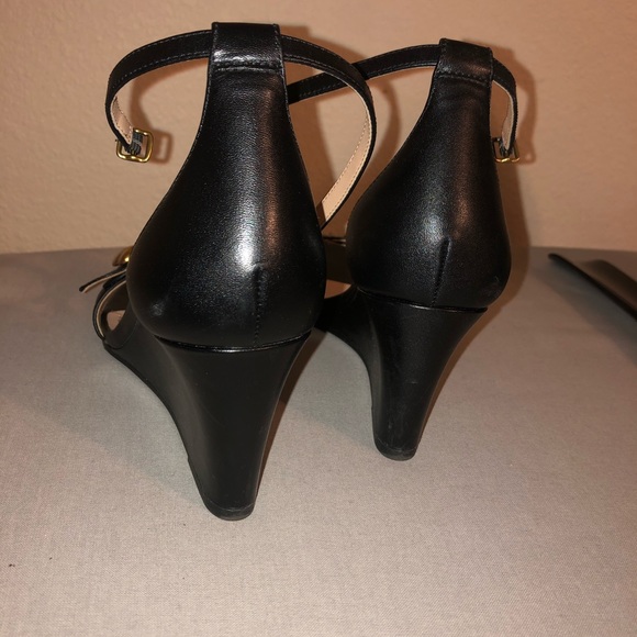 Odetta Leather Ankle Strap Wedge size 7.5 - Picture 4 of 4